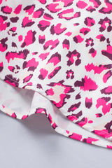 Rose Leopard Print Flutter Casual Shorts