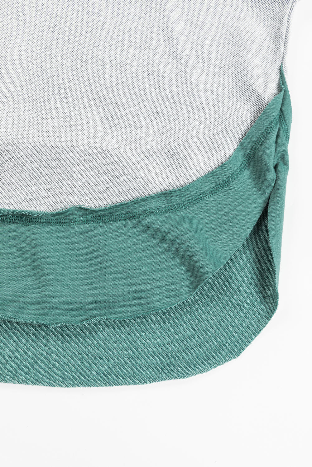 Laurel Green Exposed Seam Contrast Edge Notched Neck Sweatshirt