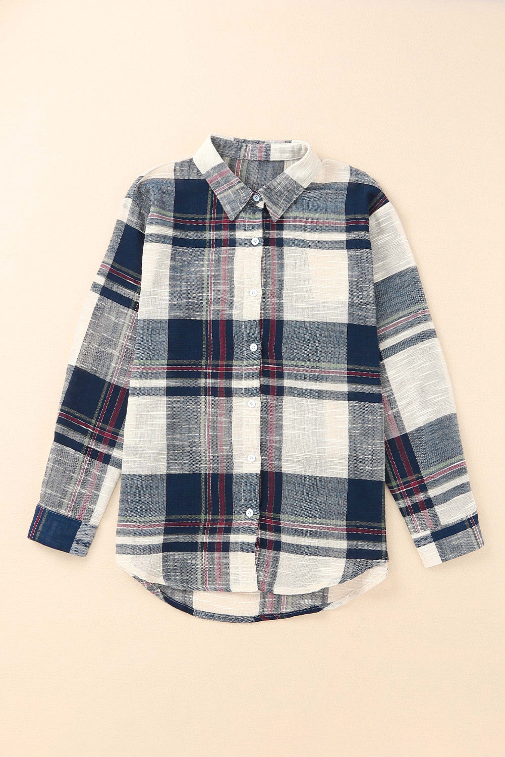 Distressed Raw Edge Plaid Print Shirt