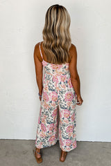 Women's Floral Spaghetti Straps Wide Leg Jumpsuit