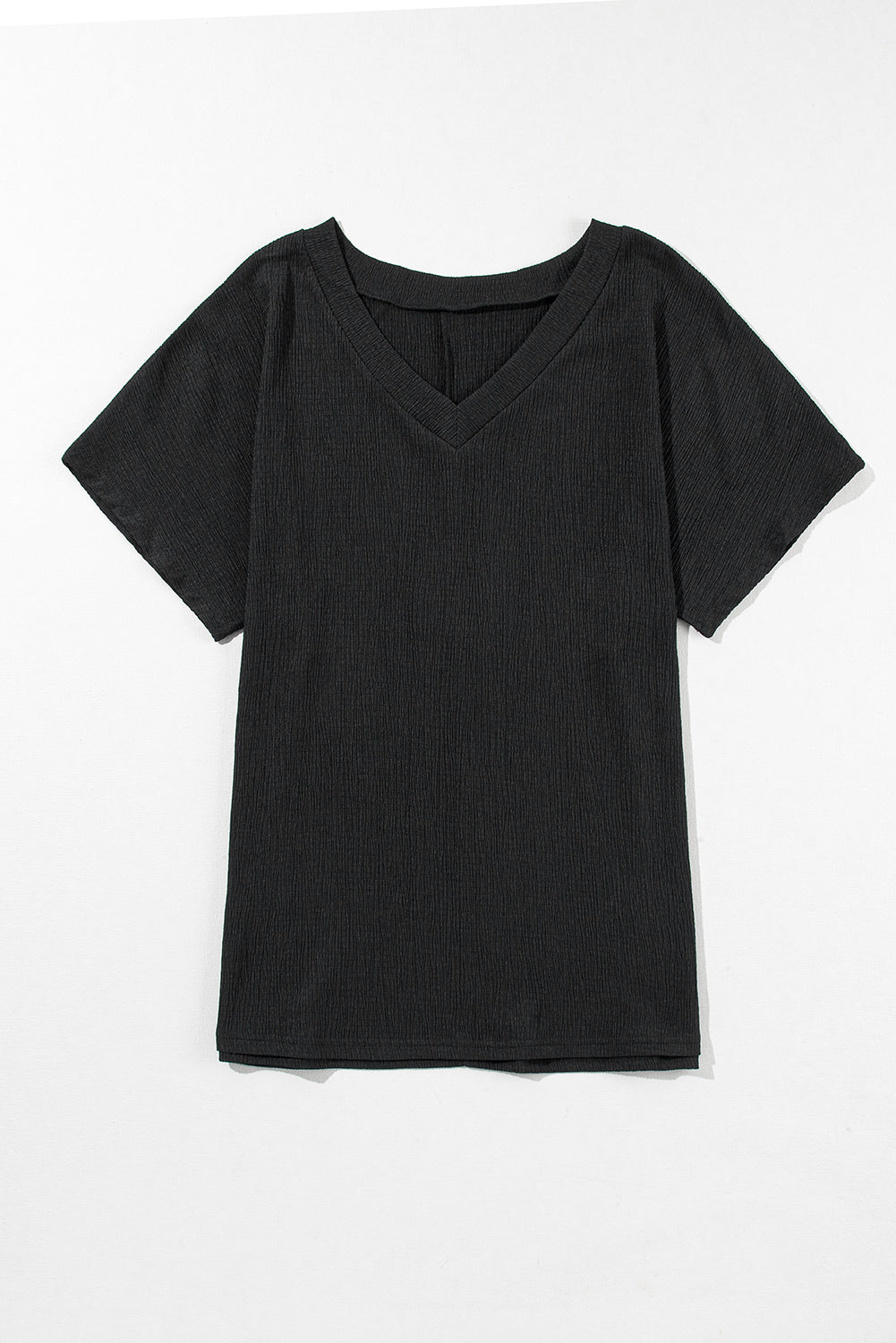 Sapphire Crinkled V Neck Wide Sleeve T-shirt