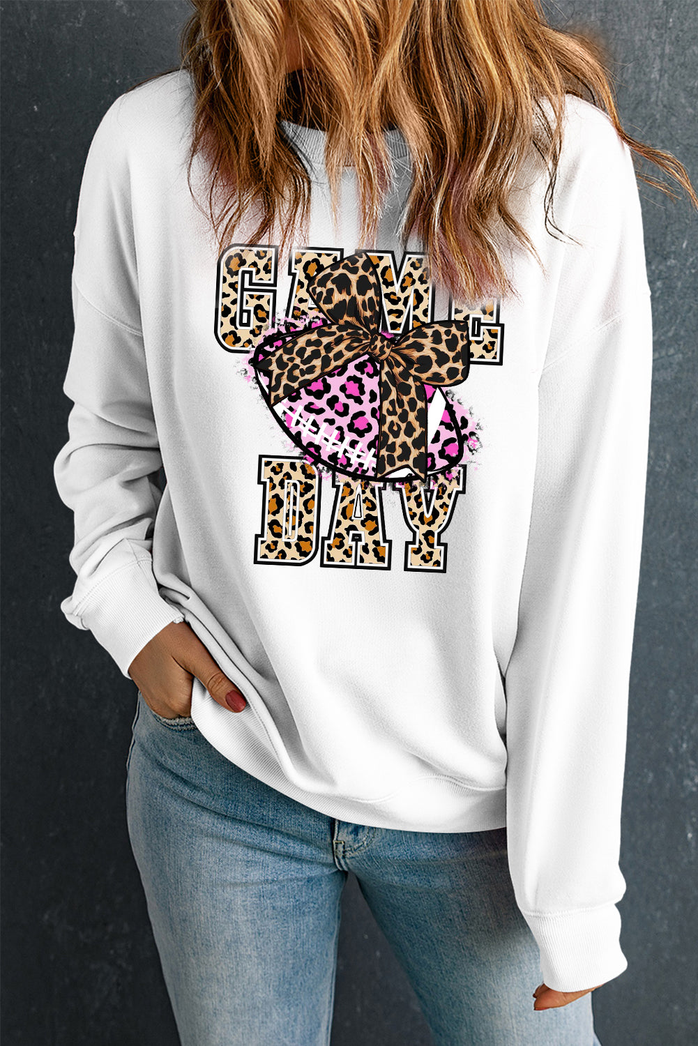 Game Day Classic Crew Neck Rugby Pullover Sweatshirt