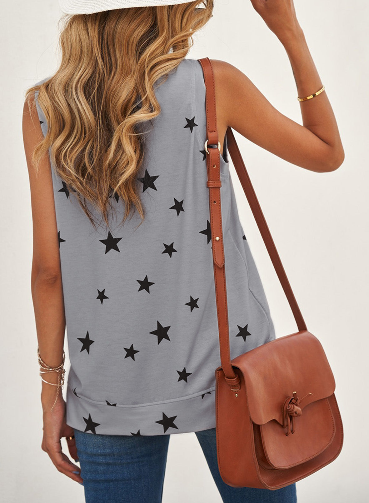 Women's Casual Outerwear Sleeveless Top Printed Vest