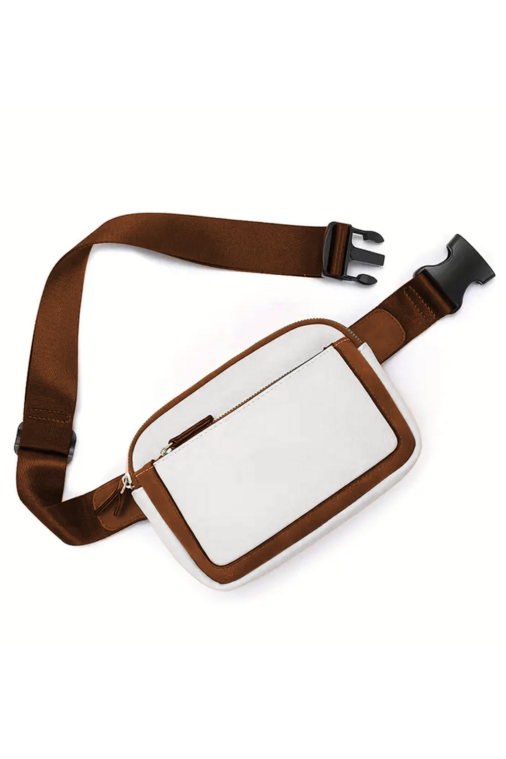 Camel Minimalist Multi-zipped Crossbody Bag