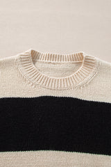 Jet Stream Colorblock Loose Pullover Sweater