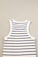 Stripe Ribbed Knit Tank Mini Dress