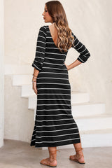 Brown Striped Sleeveless Wide Leg Jumpsuit