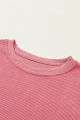 Apricot Ribbed Corded Oversized Sweatshirt