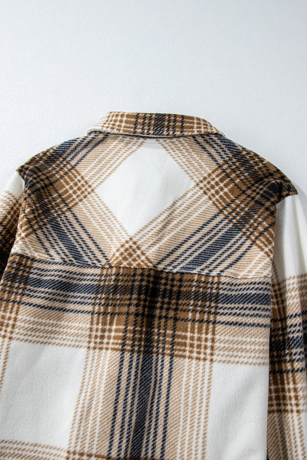 Multicolour Plaid Print Flap Pocket Button Up Shacket