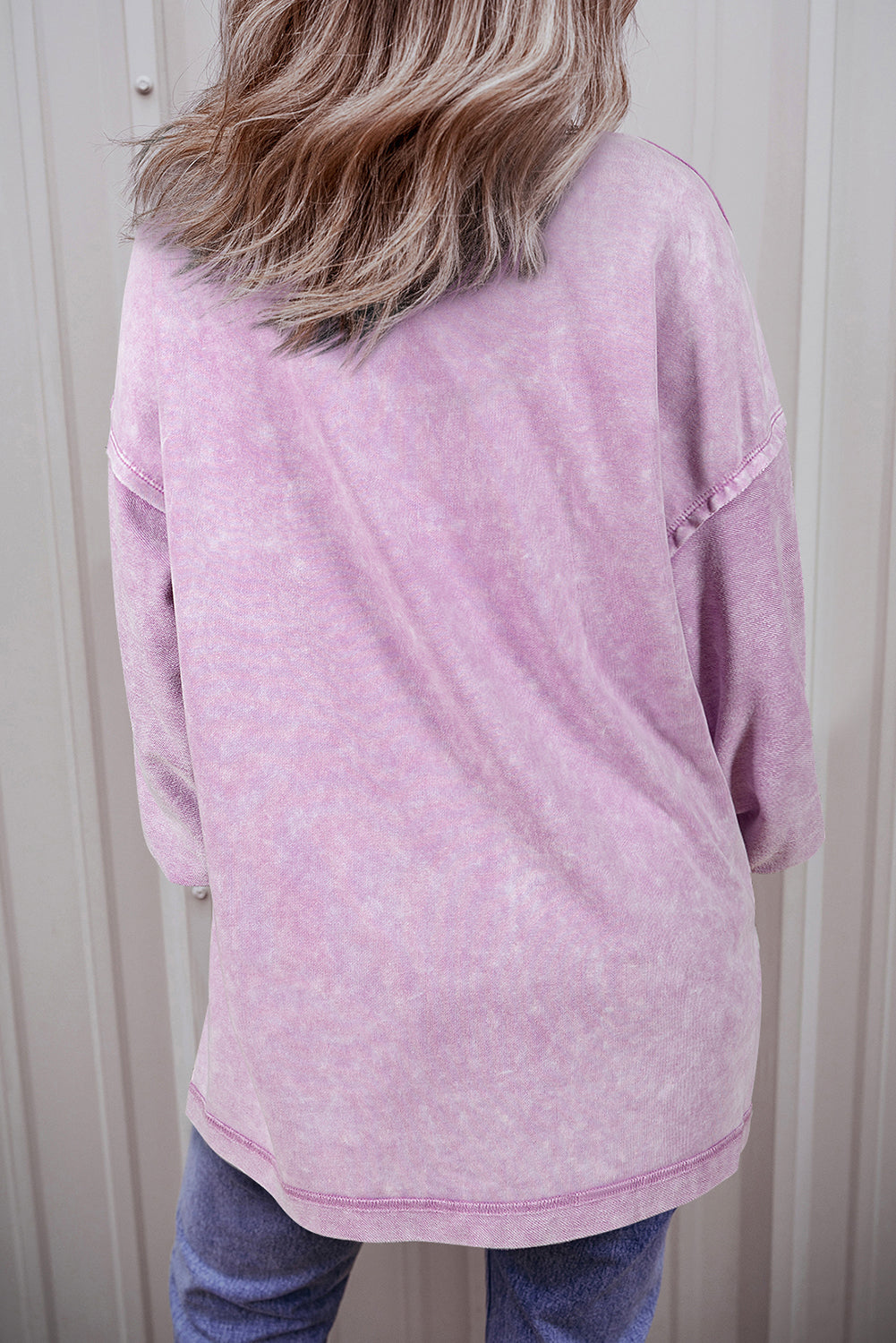 Petal Mineral Wash Drop Shoulder Pullover Sweatshirt