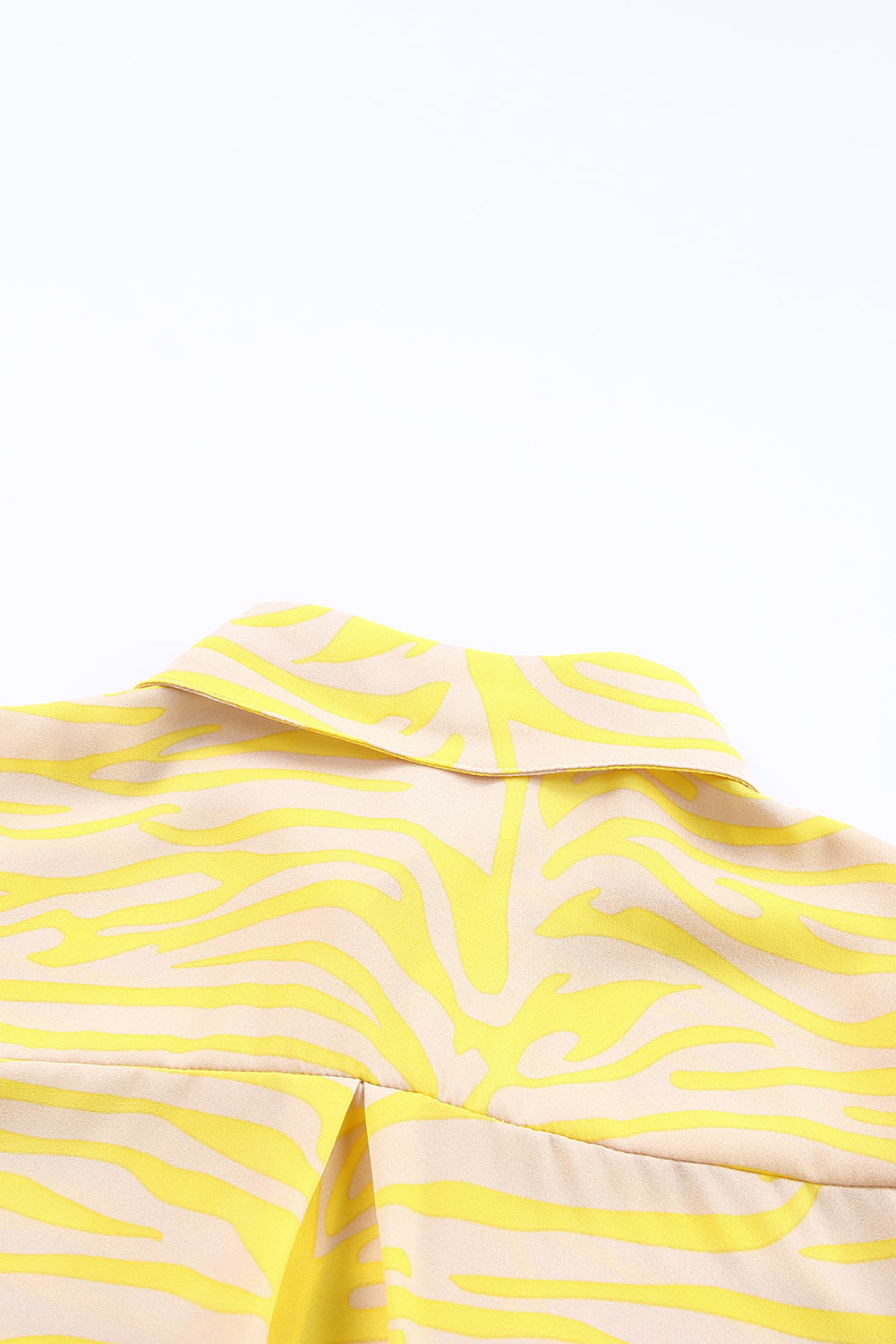 Yellow Zebra Stripes Print Lantern Sleeve Shirt