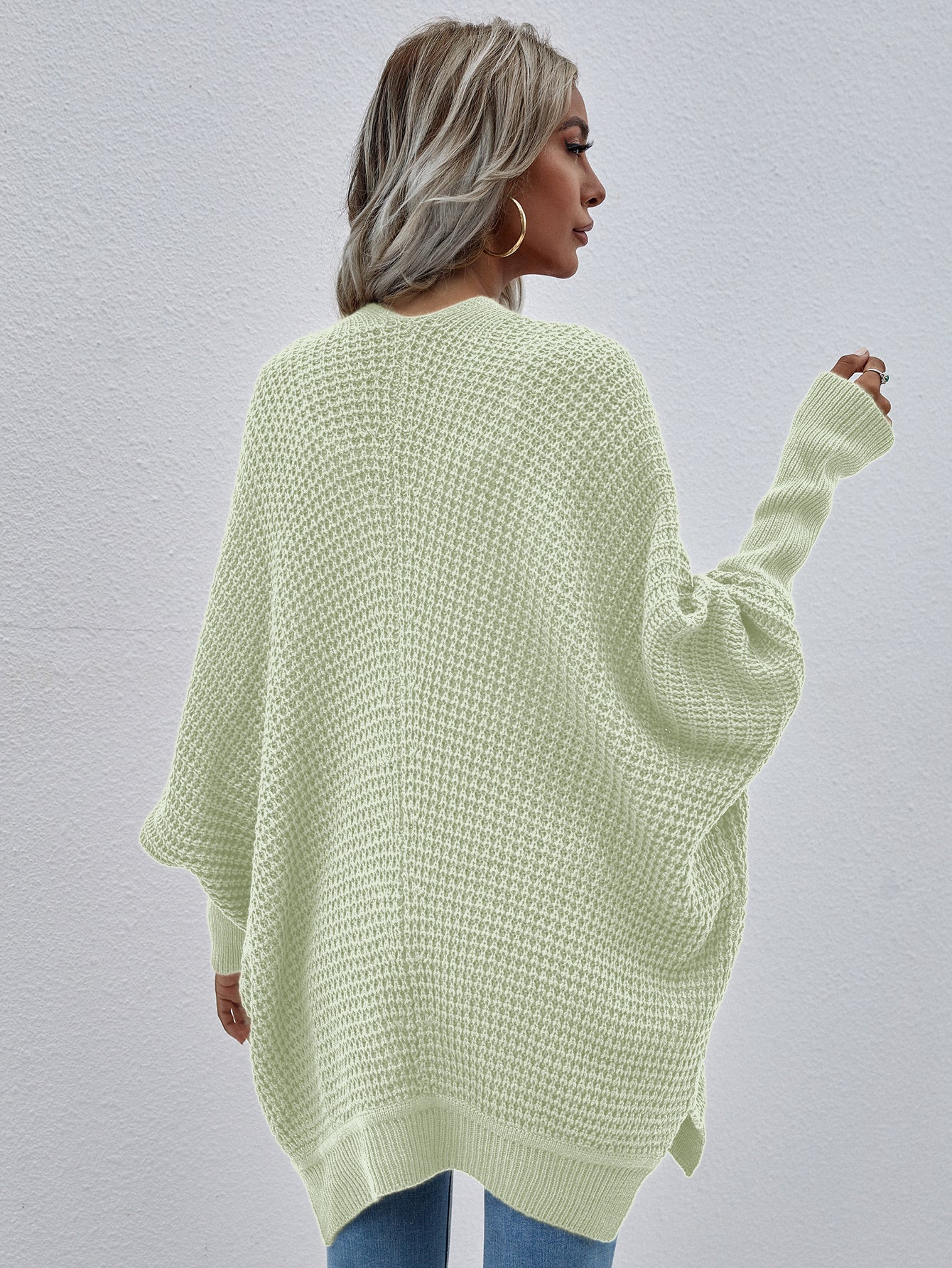 Open Front Cardigan Long Sleeve Chunky Knit Sweater