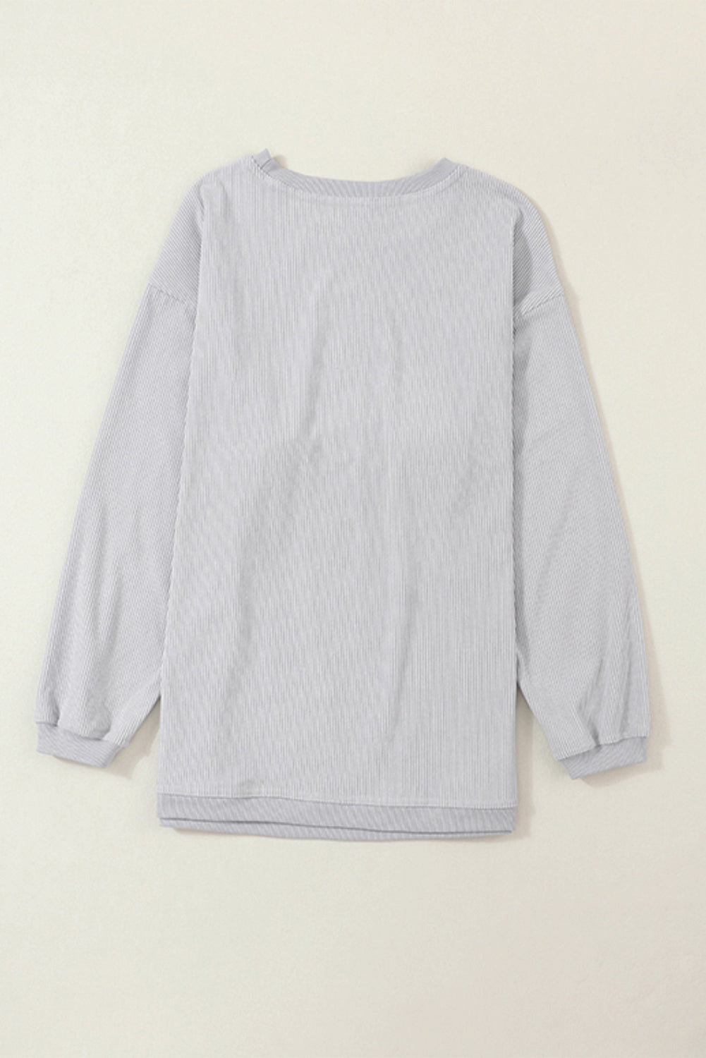 Apricot Ribbed Corded Oversized Sweatshirt