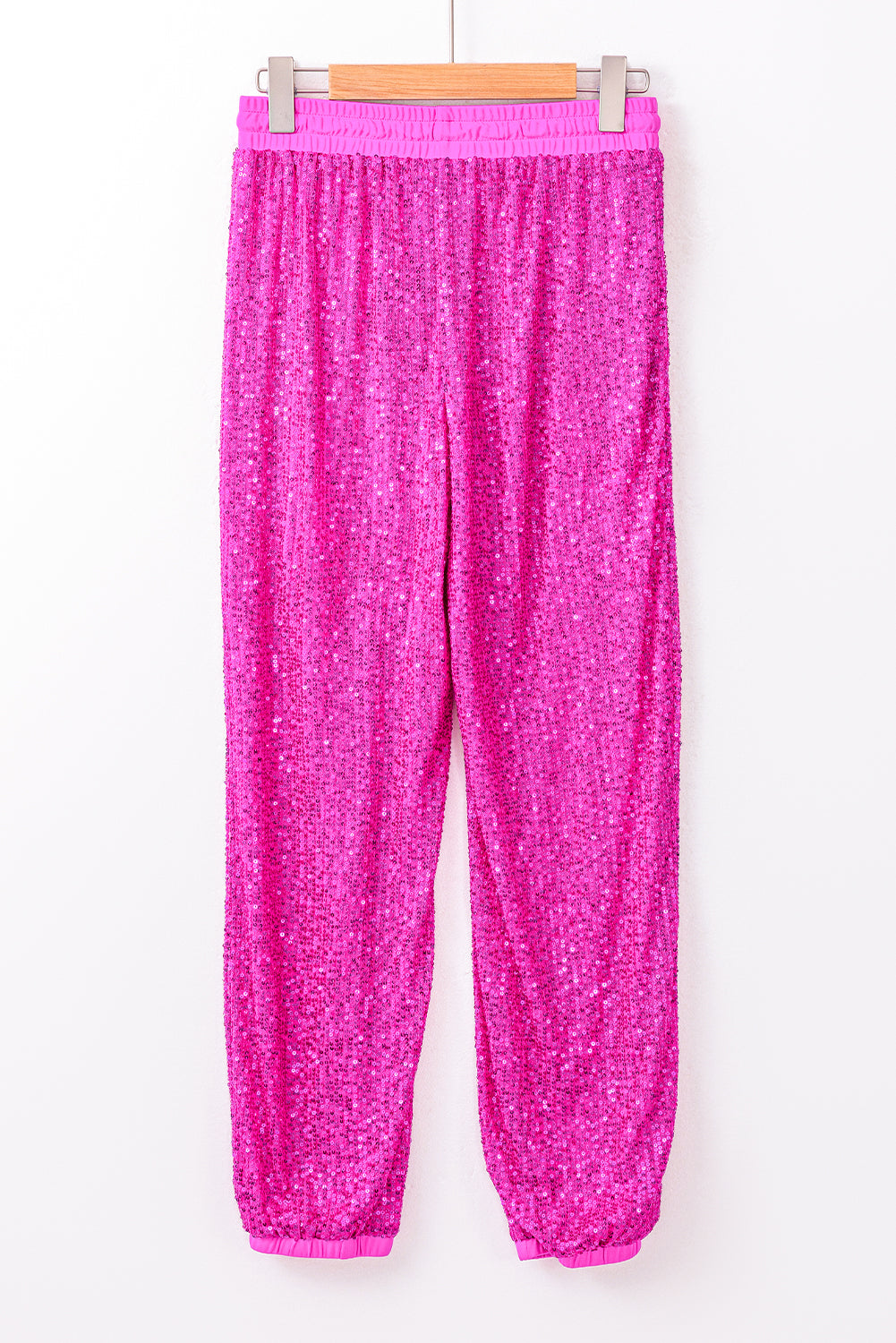 Rose Tie High Waist Sequin Jogger Pants