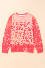 Pink Bleached Cheetah Print Sweatshirt