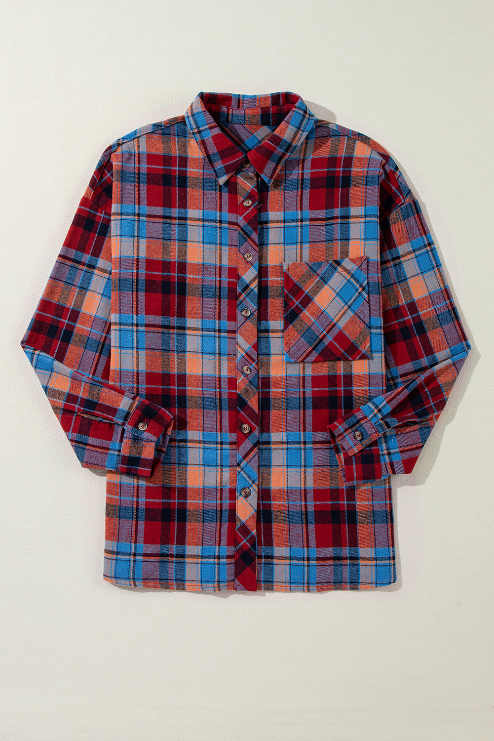 Women's Plaid Print Loose Vintage Shirt