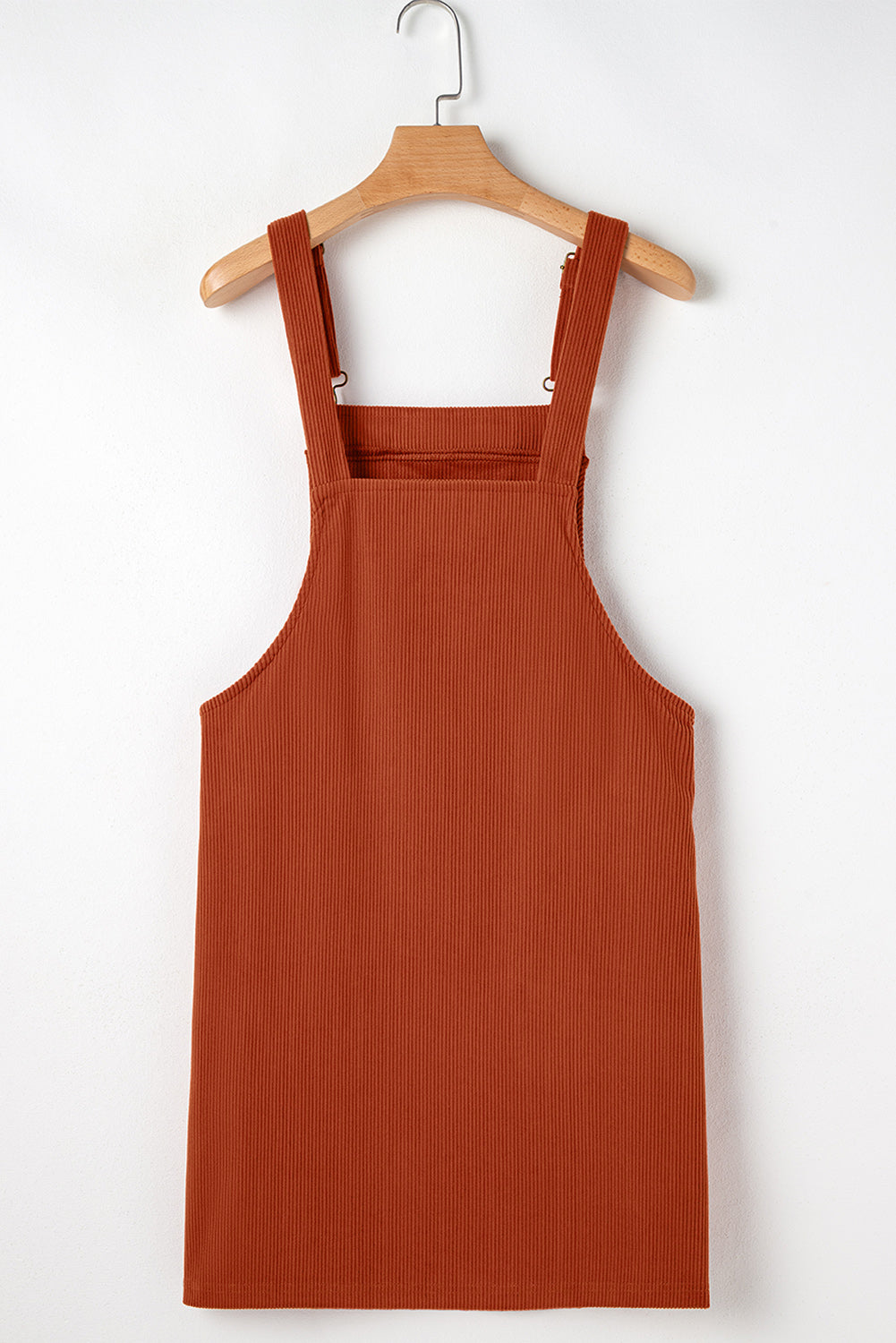 Solid Front Pockets Sleeveless Corduroy Overall Dress