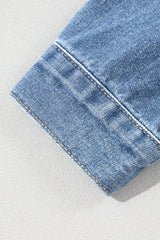 Washed Oversize Pocketed Denim Jacket