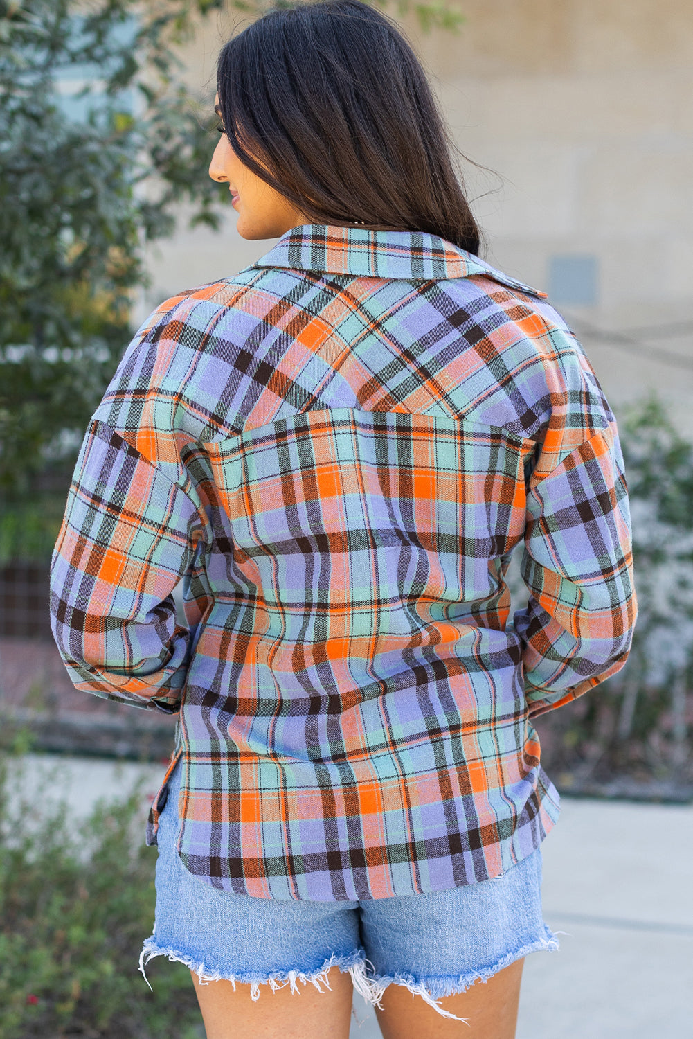 Women's Plaid Print Loose Vintage Shirt