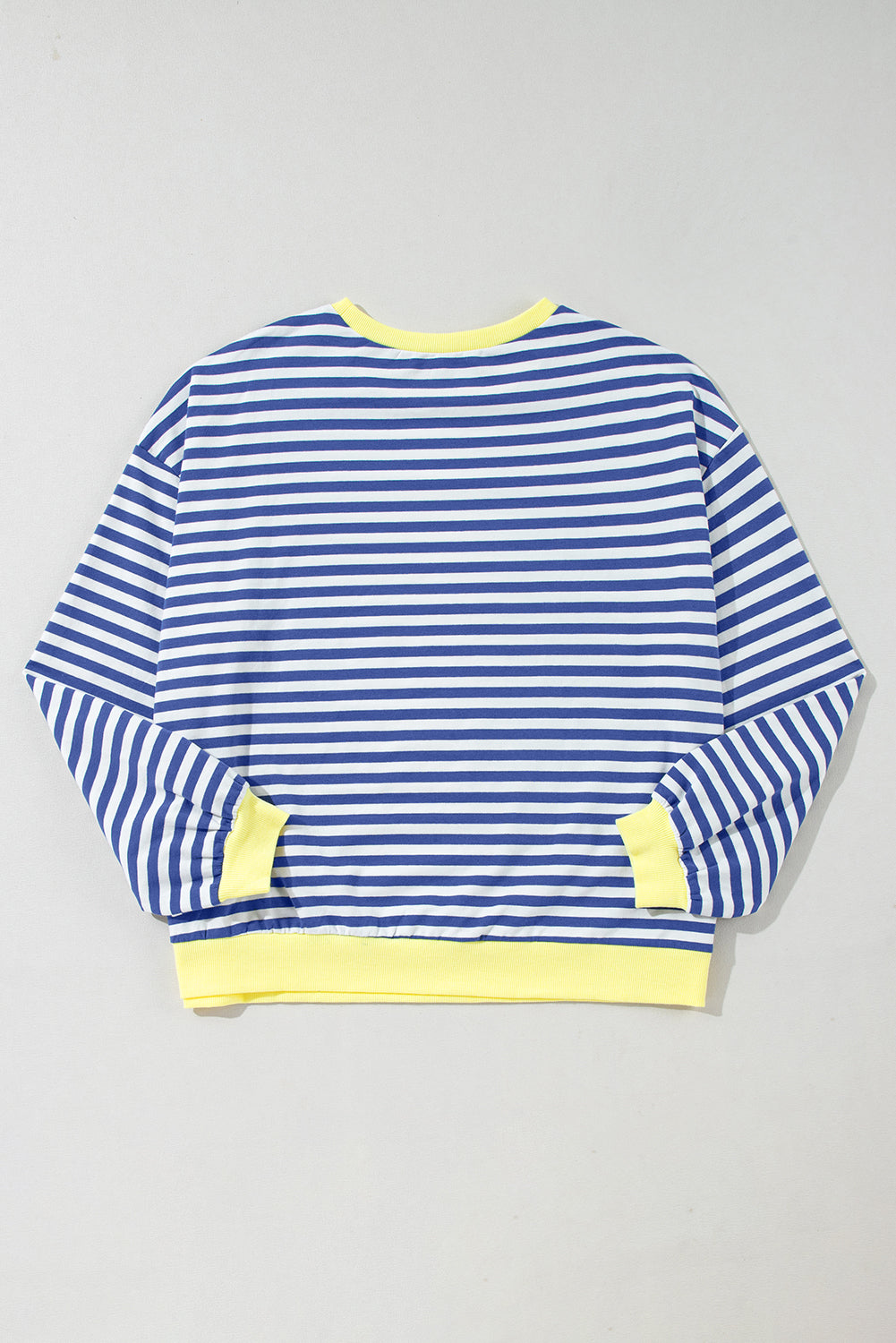 Stripe Oversized Contrast Trim Pullover Sweatshirt