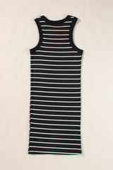 Stripe Ribbed Knit Tank Mini Dress