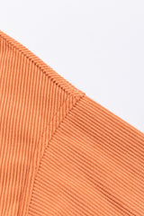 Apricot Ribbed Corded Oversized Sweatshirt