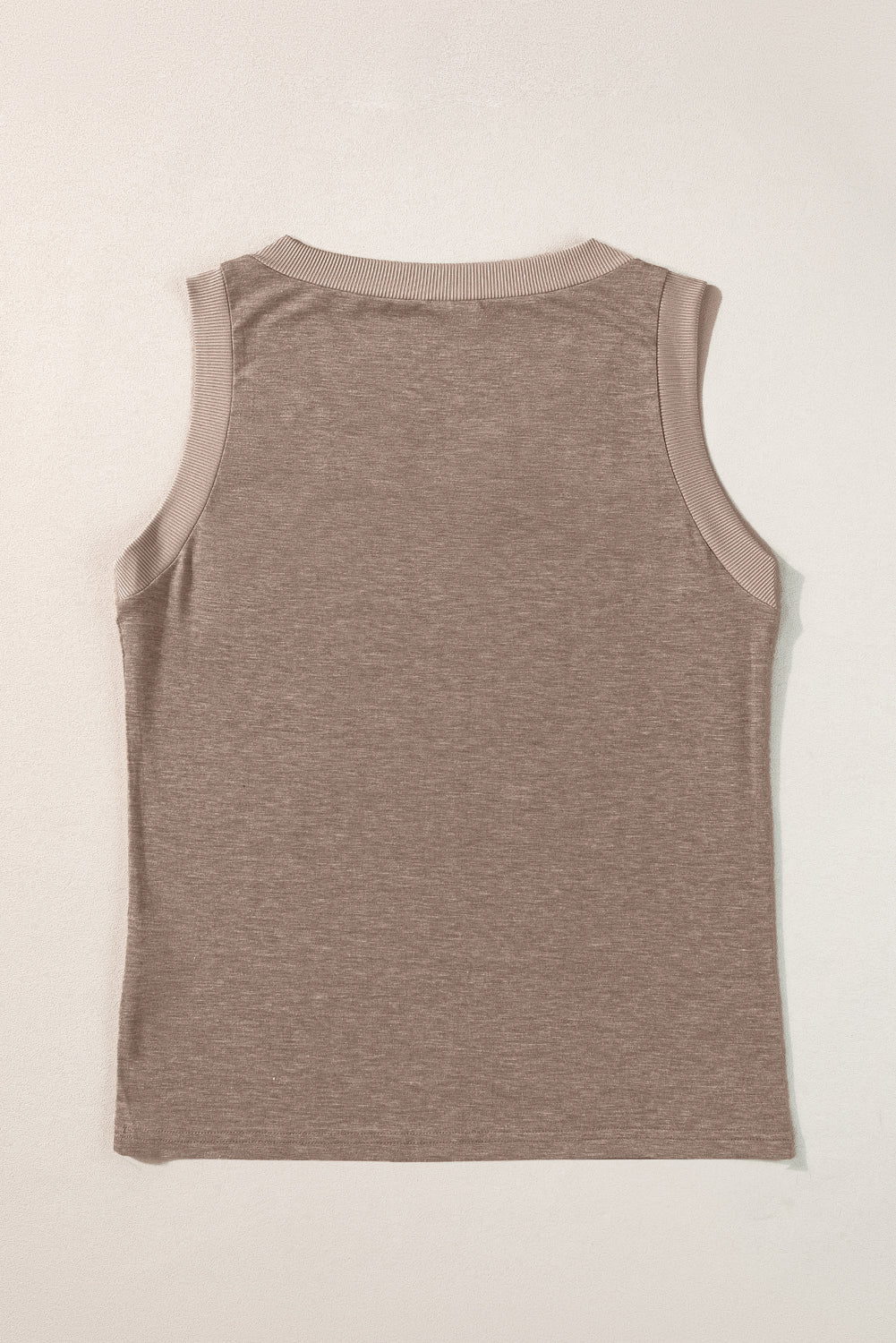 Mist Green Ribbed V Neck Tank