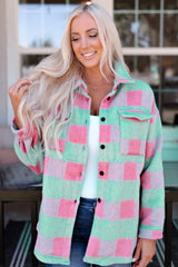 Pink Plaid Pattern?Oversized Shacket