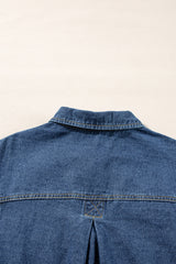 Washed Oversize Pocketed Denim Jacket