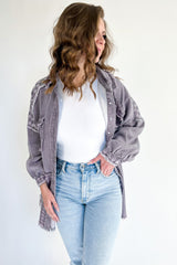 Retro Distressed Houndstooth Patchwork Denim Jacket