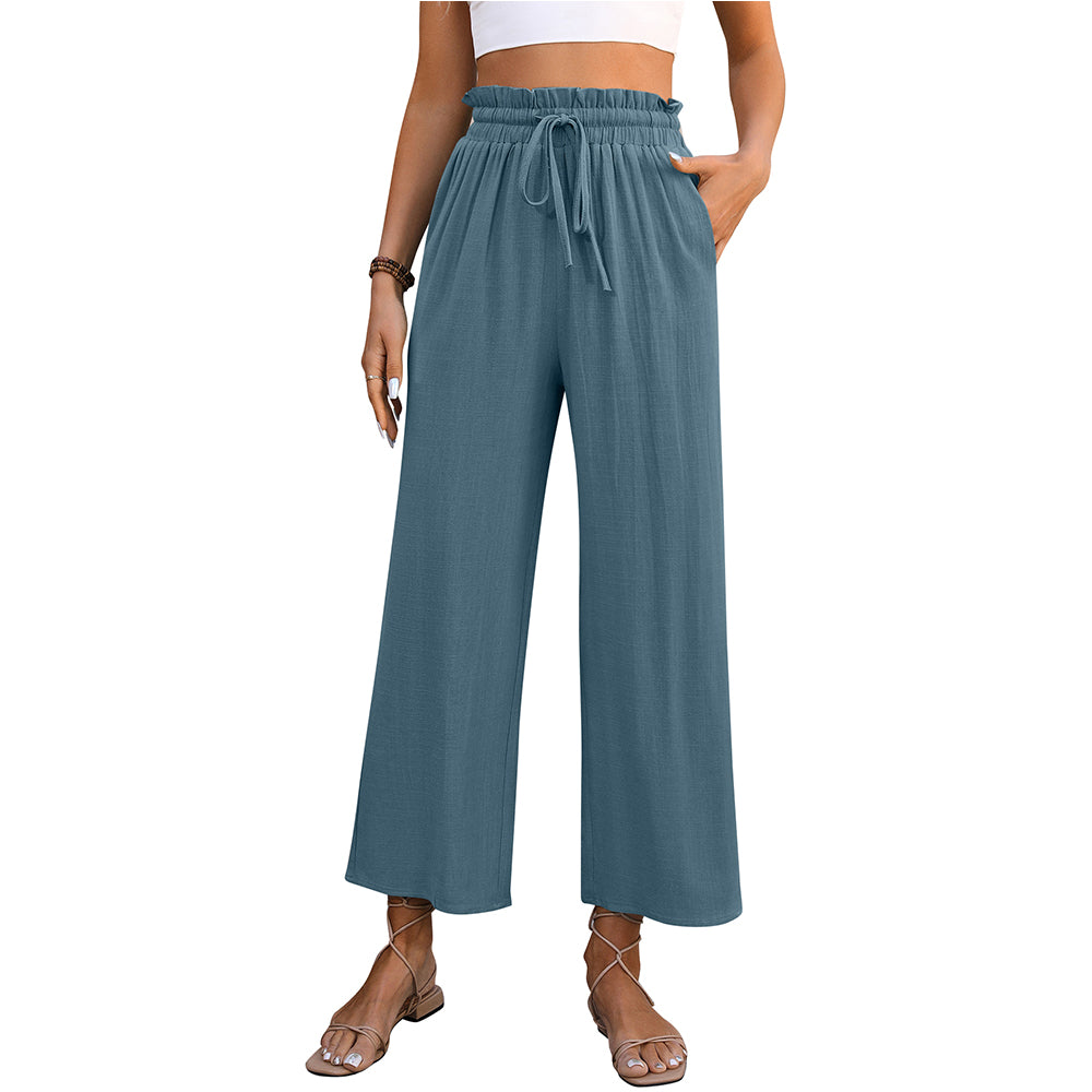 Casual High Waisted Loose Trousers