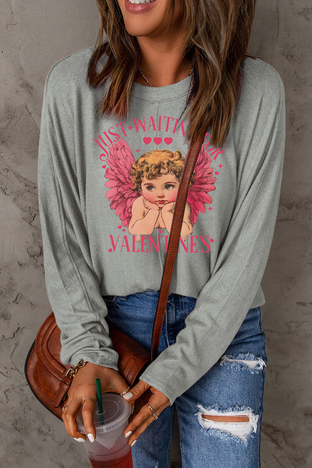 Valentine's Day Sweet Romance Patchwork Long Sleeve Knit Top