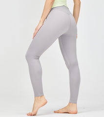 LOVESOFT Women's Light Grey Lycra High Waist Hips Running Yoga Leggings