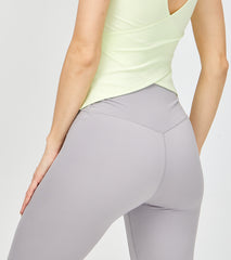 LOVESOFT Women's Light Grey Lycra High Waist Hips Running Yoga Leggings