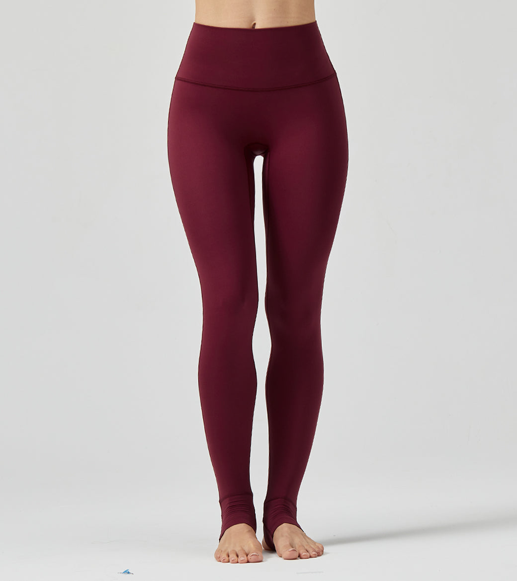 LOVESOFT Women's Wine Easy Warm Yarm High Waist Hips Running Yoga Stepping Pants