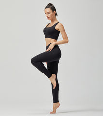 LOVESOFT Women¡¯s Black Cross Waist Yoga Legging