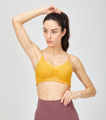 LOVESOFT Women's Lycra Yellow Mesh Fitness Running Yoga Bra