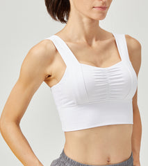 LOVESOFT Women's White Lycra Fitness Running Yoga Bra