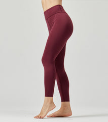 LOVESOFT Women's Dark Red Easy Warm Yarm Leggings High Waist Hips Running Yoga Pants