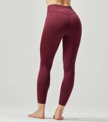 LOVESOFT Women's Dark Red Easy Warm Yarm Leggings High Waist Hips Running Yoga Pants