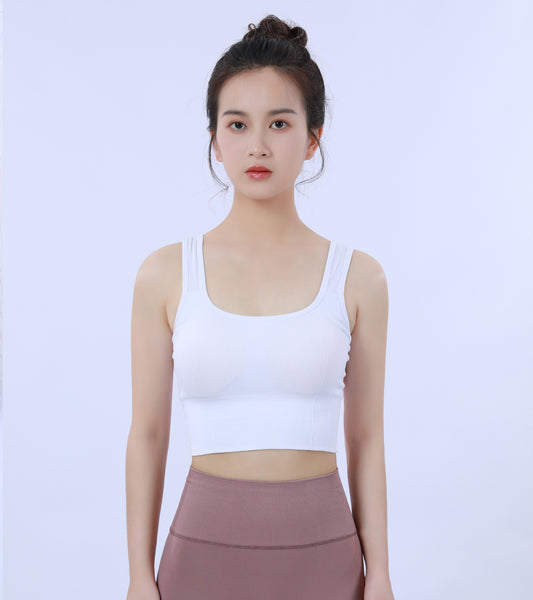 LOVESOFT Women's Seamless Scoop Neck Pullover Style Crops Yoga Bra