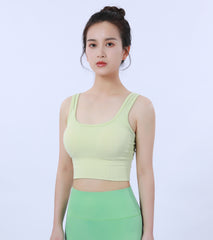 LOVESOFT Women's Seamless Scoop Neck Pullover Style Crops Yoga Bra