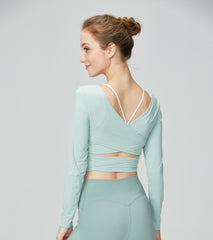 LOVESOFT Women yoga Bandage Long Sleeve-Matcha