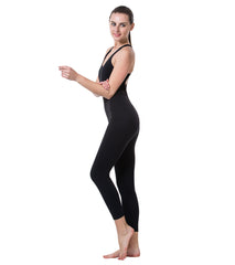 LOVESOFT Women's Black Sleeveless Backless Yoga Jumpsuit