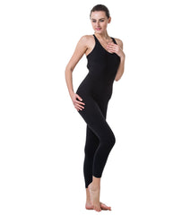 LOVESOFT Women's Black Sleeveless Backless Yoga Jumpsuit